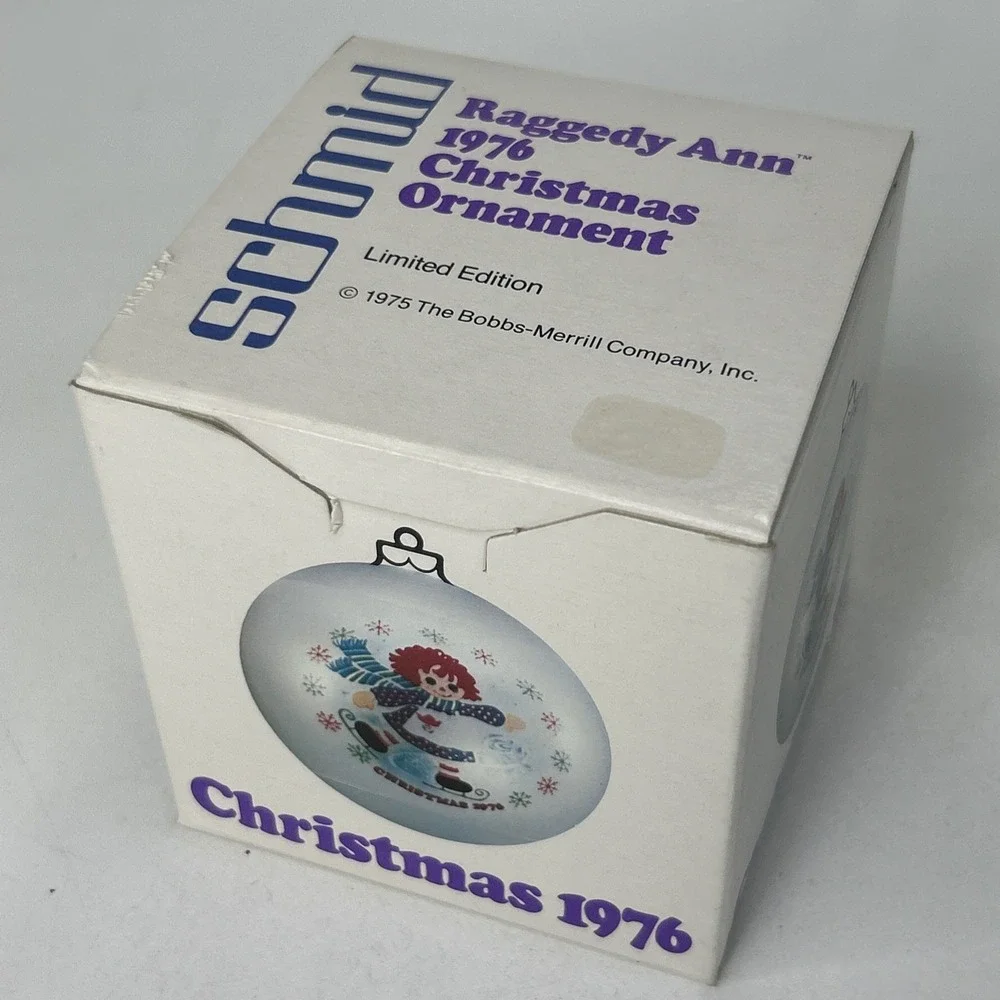 VTG 1976 Raggedy Ann Xmas Ornament Schmid Thread Limited Edition Original Box